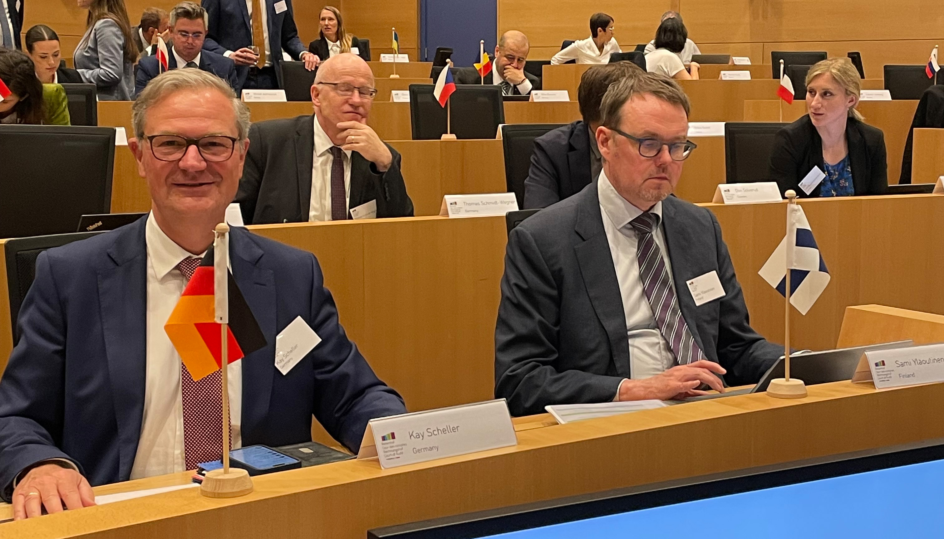 Kay Scheller, Präsident des Bundesrechnungshofes, beim Treffen der Rechnungshöfe der EU-Mitgliedstaaten in Brüssel. Quelle: Bundesrechnungshof Kay Scheller, Präsident des Bundesrechnungshofes, beim Treffen der Rechnungshöfe der EU-Mitgliedstaaten in Brüssel. Quelle: Bundesrechnungshof