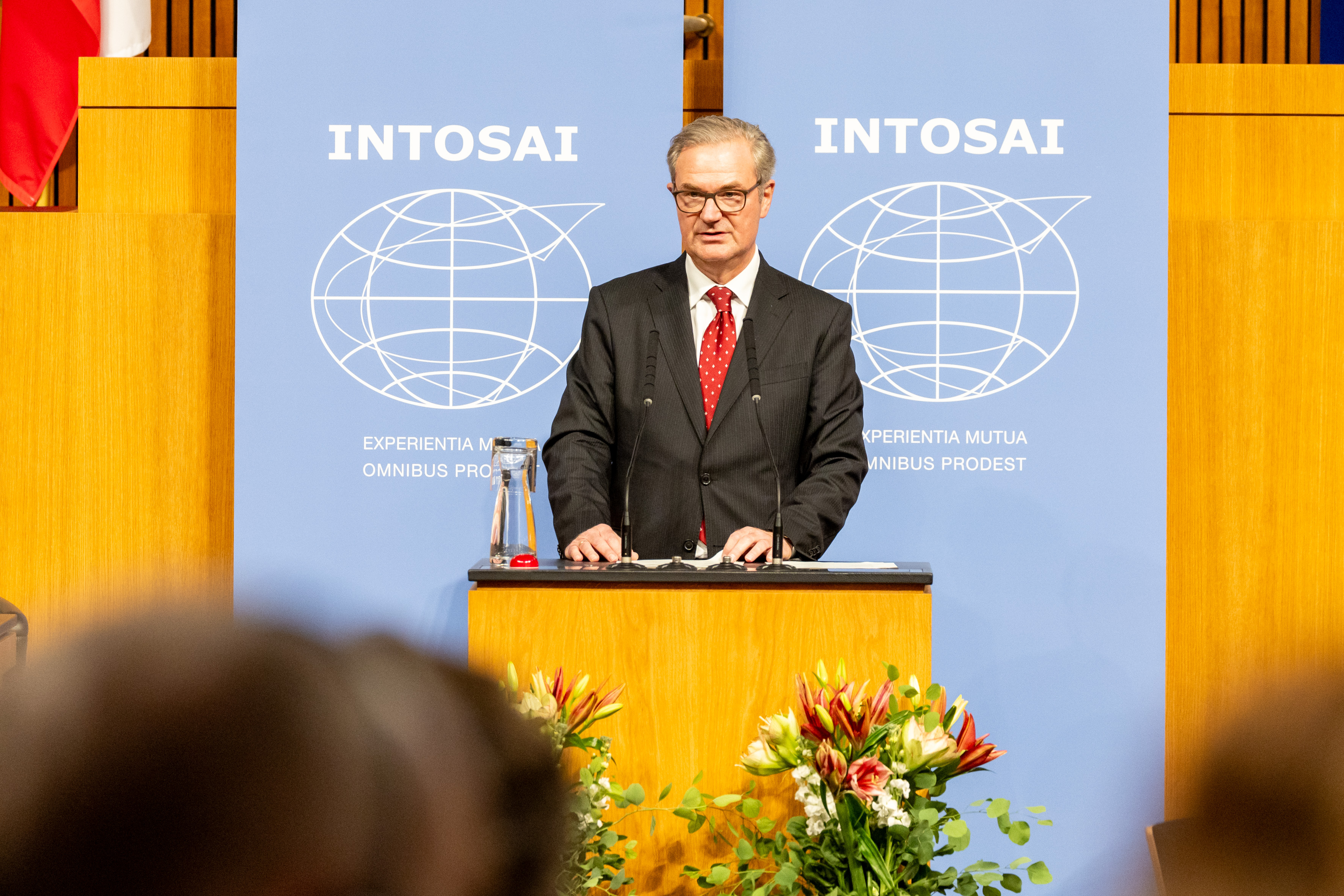 Speech by Kay Scheller, President of the German SAI, on the occasion of INTOSAI's 70th anniversary. (Source: Austrian Parliament/Anna Rauchenberger) Speech by Kay Scheller, President of the German SAI, on the occasion of INTOSAI's 70th anniversary.